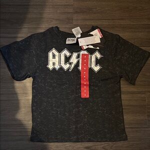AC/DC Kids Charcoal Tee with White Logo